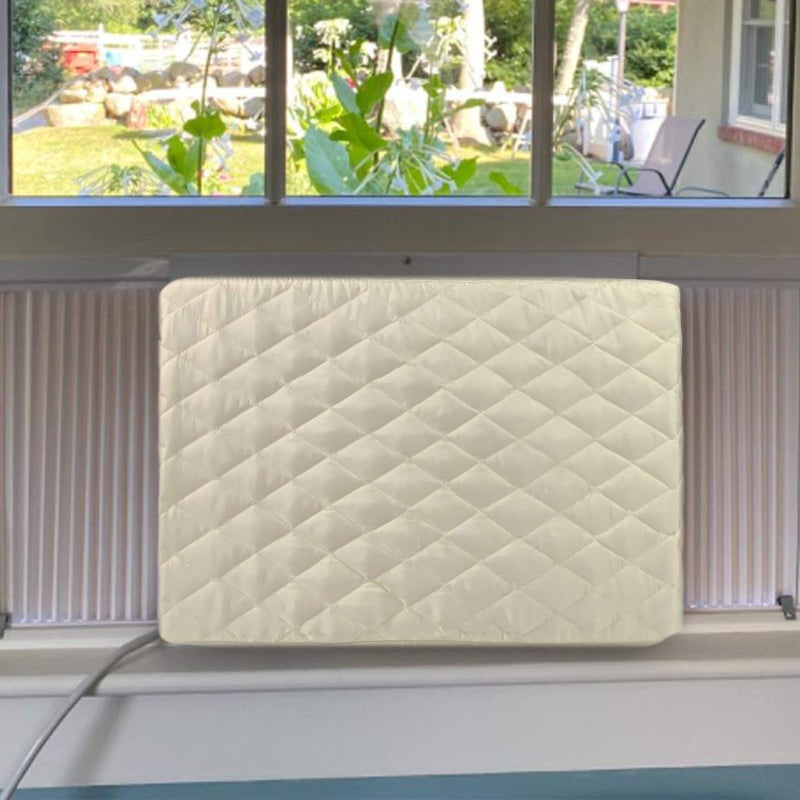 Homydom Air Conditioner Cover Inside,Window AC Unit Cover, Double Insulation with Elastic Strap, Light Yellow S-21"x 13"x 3.5"(L x H x D) - Image 5